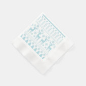 Arctic Blue Folk Art Winter Theme Servet (Hoek)