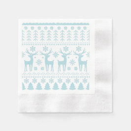 Arctic Blue Folk Art Winter Theme Servet