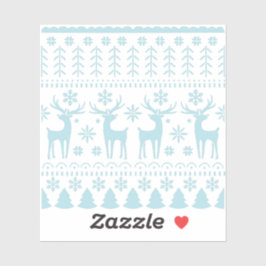 Arctic Blue Folk Art Winter Theme Sticker