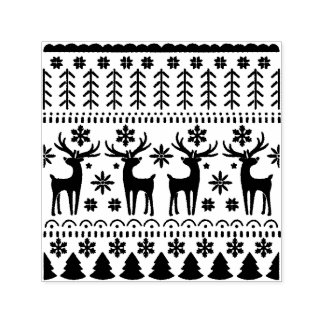 Arctic Blue Folk Art Winter Theme Zelfinktende Stempel
