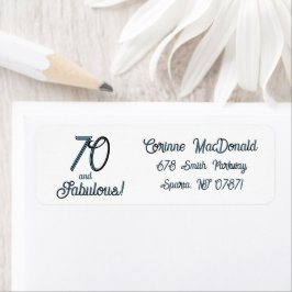 Arctic Blue Seventy and Fabulous 70th Birthday Etiket