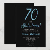 Arctic Blue Seventy and Fabulous 70th Birthday Kaart (Voorkant / Achterkant)
