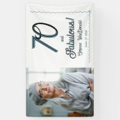 Arctic Blue Seventy and Fabulous 70th Birthday Spandoek (Verticaal)