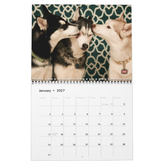 Arctic Blue Siberians 2015 Agenda Kalender (Jan 2027)