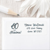 Arctic Blue Sixty and Fabulous 60th Birthday Party Etiket (Insitu)