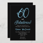 Arctic Blue Sixty and Fabulous 60th Birthday Party Kaart (Voorkant / Achterkant)