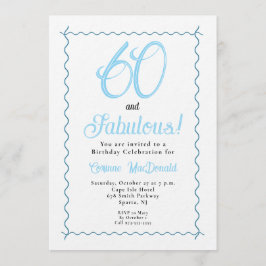 Arctic Blue Sixty and Fabulous 60th Birthday Party Kaart