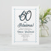Arctic Blue Sixty and Fabulous 60th Birthday Party Kaart (Staand voorkant)