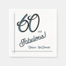 Arctic Blue Sixty and Fabulous 60th Birthday Party Servet