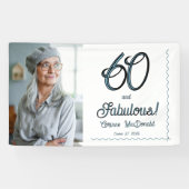 Arctic Blue Sixty and Fabulous 60th Birthday Party Spandoek (Horizontaal)