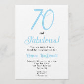 Arctic Blue Sixty and Fabulous 70th Birthday Party Kaart (Voorkant)