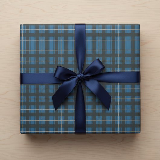 Arctic Blue Tartan Wrapping Paper Cadeaupapier