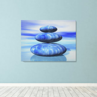 Arctic Blue Zen Stones Balance Poster Canvas Afdruk