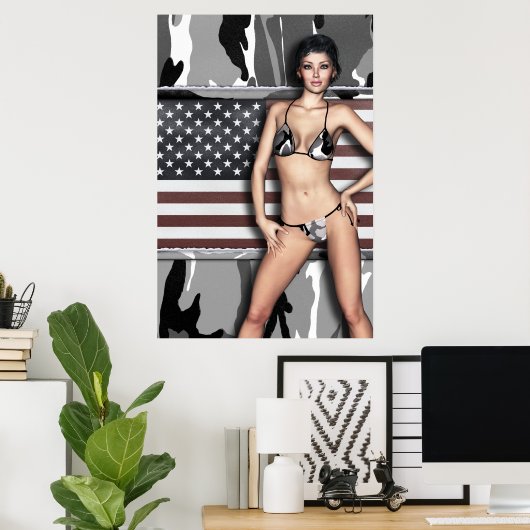 Arctic Camo Bikini Babe Poster (Thuiskantoor)