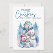 Arctic Charm Polar Beer Familie Vakantie Flat Kaar (Voorkant)