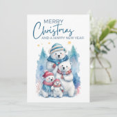 Arctic Charm Polar Beer Familie Vakantie Flat Kaar (Staand voorkant)