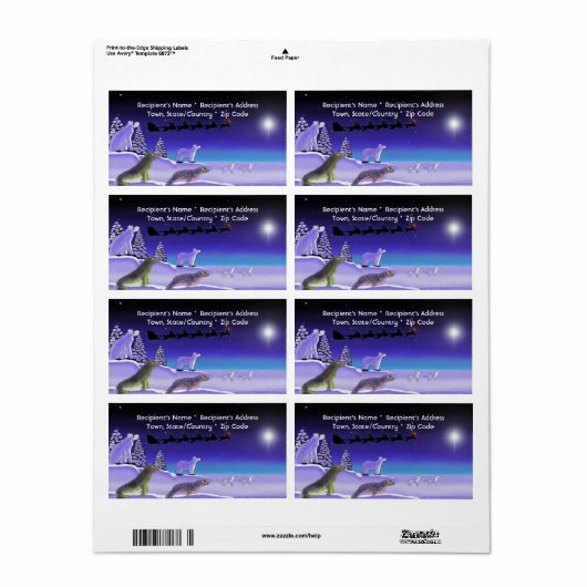 Arctic Christmas Eve Verzendlabels Etiket (Full Sheet)