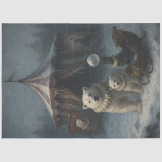 Arctic Circus Polar Bear Winter Carnival Decoupage Tissuepapier (Voorkant)