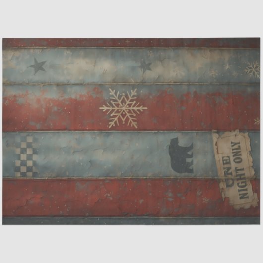 Arctic Circus Rustic Carnival Stripe Winter  Tissuepapier (Voorkant)