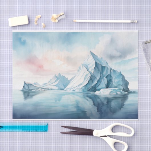 Arctic Dreams, Frozen Elegance, Waterverf Iceberg Tissuepapier (Craft)