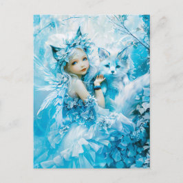 Arctic Fairy en Polar Fox bij het meer Briefkaart