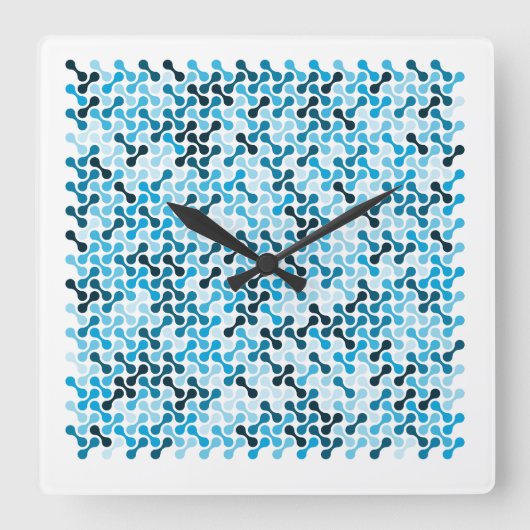 Arctic Flow – Blue Rhythm Vierkante Klok (Voorkant)