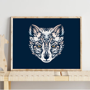 Arctic Fox afdrukbare muurkunst Digitale downloa Poster