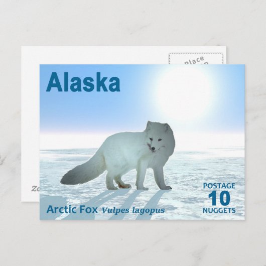 Arctic Fox - Alaska Postage Briefkaart (Voorkant / Achterkant)