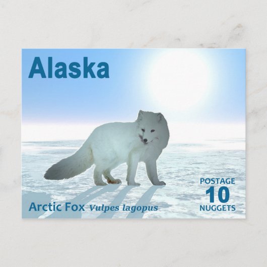 Arctic Fox - Alaska Postage Briefkaart (Voorkant)
