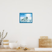 Arctic Fox - Alaska Postage Poster (Keuken)