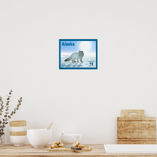 Arctic Fox - Alaska Postage Poster (Keuken)