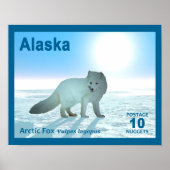 Arctic Fox - Alaska Postage Poster (Voorkant)