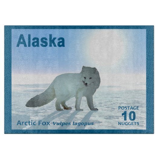 Arctic Fox - Alaska Postage Snijplank (Voorkant)
