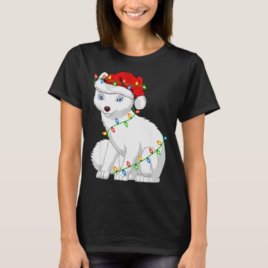 Arctic Fox Animal Lover Xmas Santa Hat Arctic Fox  T-shirt (Voorkant)
