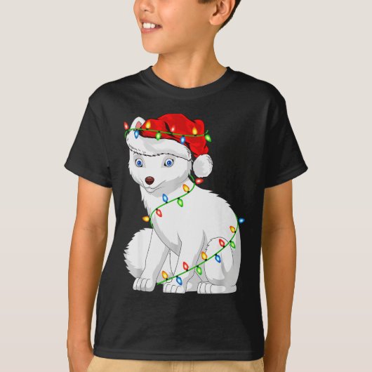 Arctic Fox Animal Lover Xmas Santa Hat Arctic Fox  T-shirt (Voorkant)
