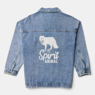 Arctic Fox Artic Animals Cute Artic Fox Pajamas 1 Denim Jacket