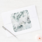 Arctic Fox Blustering Winter Woodland Snow Storm Vierkante Sticker (Envelop)