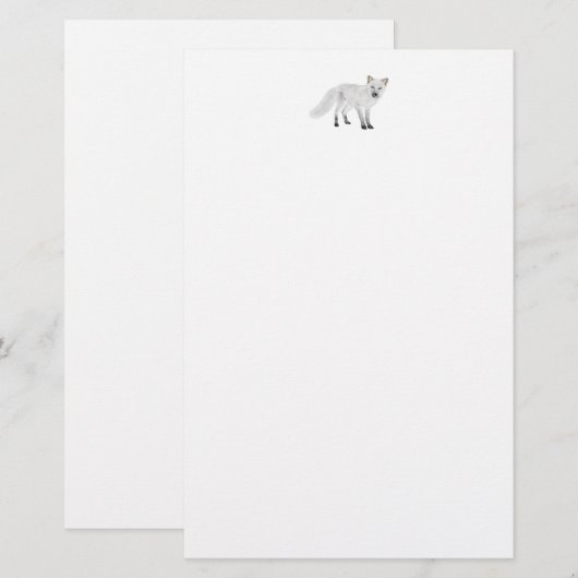 Arctic Fox Briefpapier (Voorkant / Achterkant)