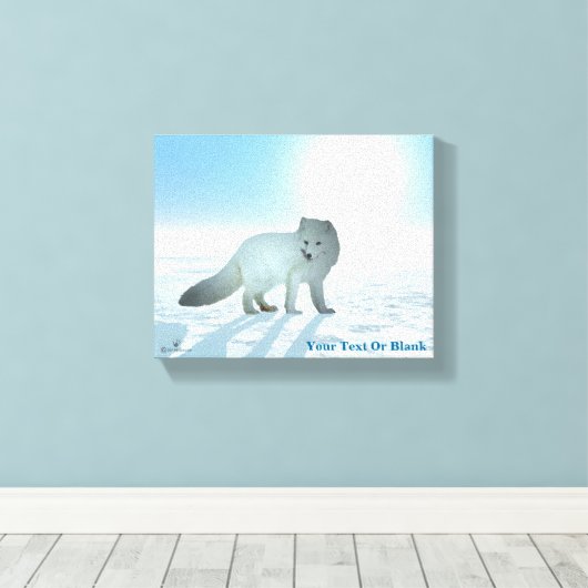 Arctic Fox Canvas Afdruk (Insitu (Houten vloer))