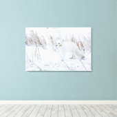 Arctic Fox Canvas Afdruk (Insitu (Houten vloer))