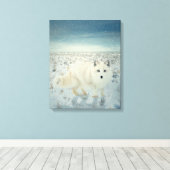 Arctic Fox Canvas Afdruk (Insitu (Houten vloer))