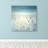 Arctic Fox Canvas Afdruk (Insitu (Houten vloer))
