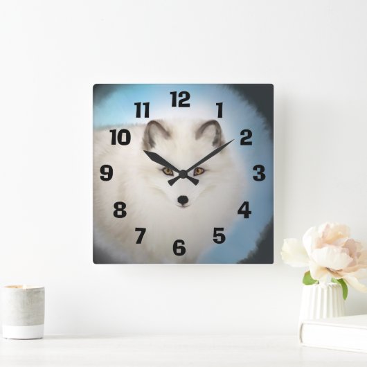 Arctic Fox Clock Vierkante Klok (Huis)