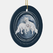 Arctic Fox Couple Winter Kerstmis op maat Keramisch Ornament (Rechts)