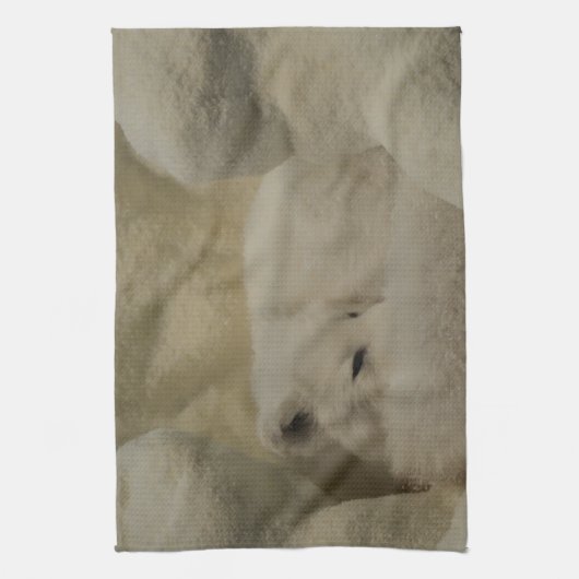 Arctic Fox Den Theedoek (Verticaal)