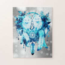 Arctic Fox Dreamcatcher Ice Blue Floral