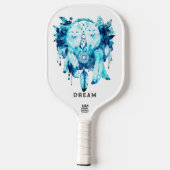Arctic Fox Dreamcatcher Ice Blue Floral Pickleball Paddle (Achterkant)