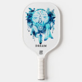 Arctic Fox Dreamcatcher Ice Blue Floral Pickleball Paddle (Voorkant)