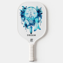 Arctic Fox Dreamcatcher Ice Blue Floral Pickleball Paddle