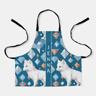 Arctic Fox Geometrisch Kleurrijk Aangepast Patroon Schort